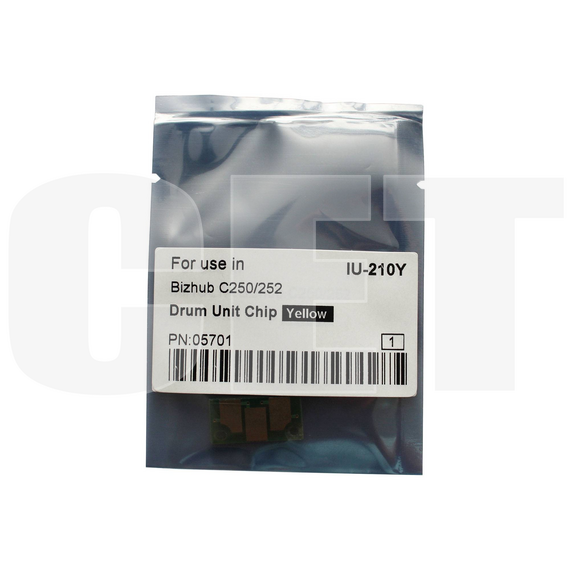 Чип драм-юнита для KONICA MINOLTA Bizhub C250/C252 (CET) Yellow, (WW), 45000 стр., CET5701