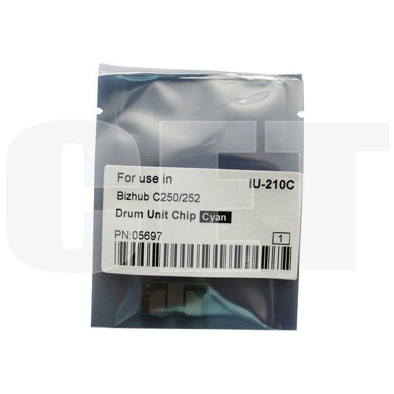 Чип драм-юнита для KONICA MINOLTA Bizhub C250/C252 (CET) Cyan, (WW), 45000 стр., CET5697