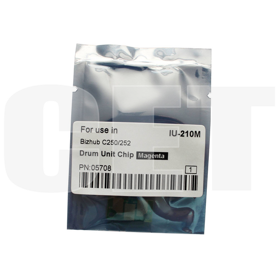 Чип драм-юнита для KONICA MINOLTA Bizhub C250/C252 (CET) Magenta, (WW), 45000 стр., CET5708