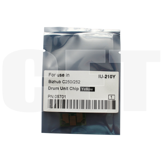 Чип драм-юнита для KONICA MINOLTA Bizhub C250/C252 (CET) Yellow, (WW), 45000 стр., CET5701