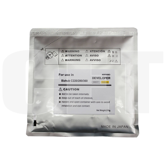 Девелопер для KONICA MINOLTA Bizhub C220/C280/C360 (CET) Yellow, 210г/пак, 114000 стр., CET8435