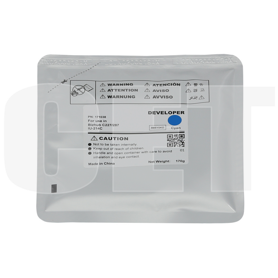 Девелопер IU-214C для KONICA MINOLTA Bizhub C227/C287 (CET) Cyan, 170г, 90000 стр., CET171038