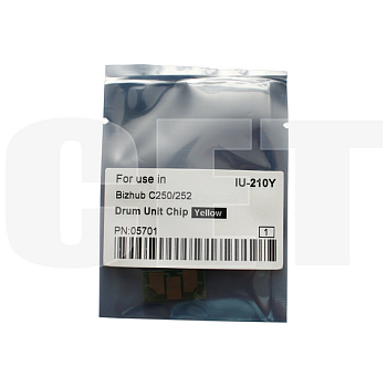 Чип драм-юнита для KONICA MINOLTA Bizhub C250/C252 (CET) Yellow, (WW), 45000 стр., CET5701